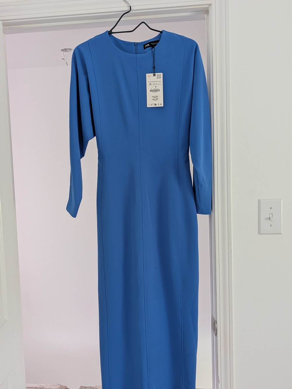Zara Cobalt Blue Long Sleeve Maxi Dress